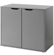 Commode 2 portes pin massif gris Pinie