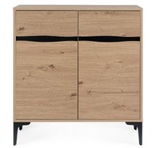 Commode 2 tiroirs MELYS 80 cm – Métal & bois