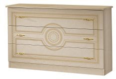 Commode 3 grands tiroirs laqué beige Soraya 116 cm