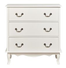 Commode 3 tiroirs bois massif blanc Faure