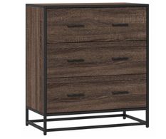 Commode 3 tiroirs Dovany L 68 x H 76 x P 35 cm - Bois et métal