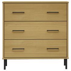 Commode 3 tiroirs Marron 77x40x79,5 cm Bois massif OSLO