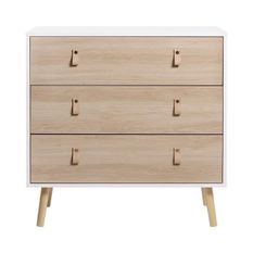 Commode 3 tiroirs - Pieds en bois - KENT