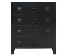 Commode 4 tiroirs métal Kibane 78 cm - Style industriel