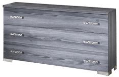 Commode 6 tiroirs bois chêne grisé Nikoza 166 cm