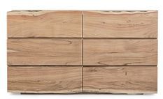 Commode 6 tiroirs KERIA 142 cm - Bois massif d'acacia