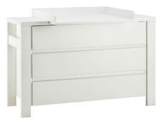 Commode avec plan à langer 3 tiroirs laqué blanc Milano White 139 cm