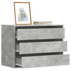 Commode d'angle gris béton 80x41x58 cm bois d'ingénierie