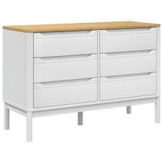 Commode FLORO blanc bois de pin massif