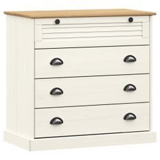 Commode VIGO blanc 80x40x76 cm bois massif de pin