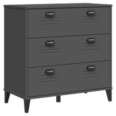 Commode VIKEN gris anthracite bois de pin solide