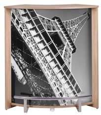 Comptoir de bar bois clair et imprimé Tour Eiffel Snack 96 cm