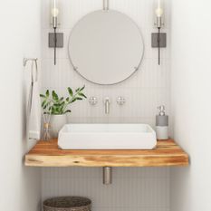 Comptoir de salle de bain 60x60x3,8 cm carré bois massif acacia