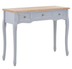Console 3 tiroirs bois clair et pin massif gris Dean