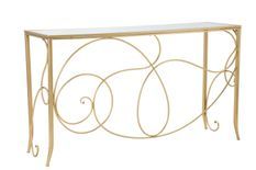 Console Art métal doré miroir design élégant moderne