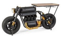 Console bar moto acier mat 183 cm