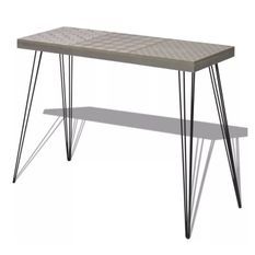 Console bois gris et pieds métal noir Simma