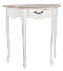Console demi cercle bois de paulownia blanc Juju - Lot de 2