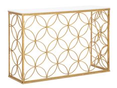 Console effet marbre blanc et métal doré design glamour Star