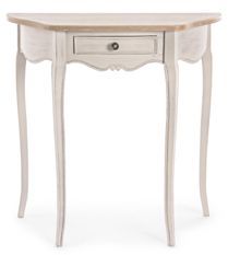 Console en bois de paulownia beige 1 tiroir Jara 80 cm