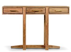 Console en bois de teck naturel 3 tiroirs TOUKA 130 cm
