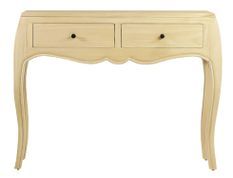 Console en bois massif naturel 2 tiroirs Kindo 105 cm