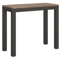 Console extensible bois clair et pieds métal anthracite 14 personnes 40 à 300 cm Diva