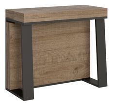 Console extensible bois et acier anthracite Ambra 90x40/288 cm