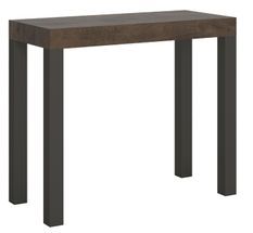 Console extensible bois et acier anthracite Elvira