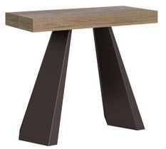 Console extensible design bois et acier marron Diva