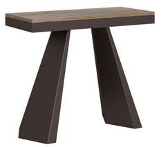 Console extensible design bois et acier marron Elegancia