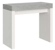Console extensible gris ciment et blanc 40 à 196 cm Ribo