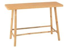 Console fixe LOZA – Bois de sapin & rotin naturel