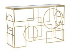 Console Marie métal doré et miroir design glamour