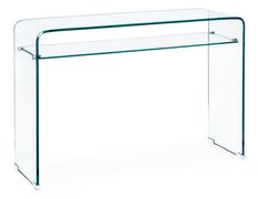 Console rectangle 1 niche en verre transparent Iris L 110 cm