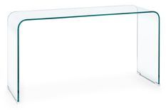 Console rectangle en verre transparent Iris L 125 cm