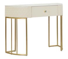 Console similicuir matelassé doré design Sharon