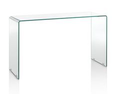 Console verre trempé transparent Ganola L 120 cm