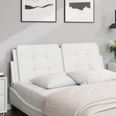 Coussin de tête de lit blanc 140 cm similicuir