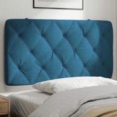 Coussin de tête de lit bleu 100 cm velours