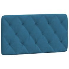 Coussin de tête de lit bleu 100 cm velours