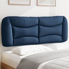 Coussin de tête de lit bleu 120 cm tissu