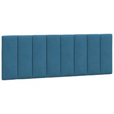 Coussin de tête de lit bleu 120 cm velours