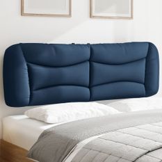Coussin de tête de lit bleu 160 cm tissu