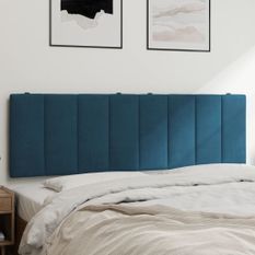 Coussin de tête de lit bleu 160 cm velours