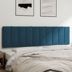 Coussin de tête de lit bleu 180 cm velours