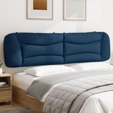 Coussin de tête de lit bleu 200 cm tissu