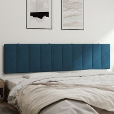 Coussin de tête de lit bleu 200 cm velours