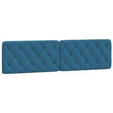 Coussin de tête de lit bleu 200 cm velours