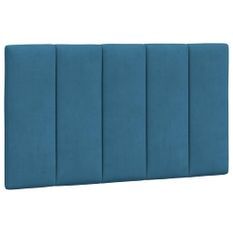 Coussin de tête de lit bleu 80 cm velours